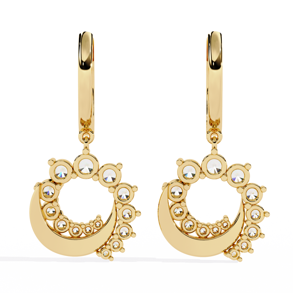 Round Cut Lab Diamond Drop Earrings