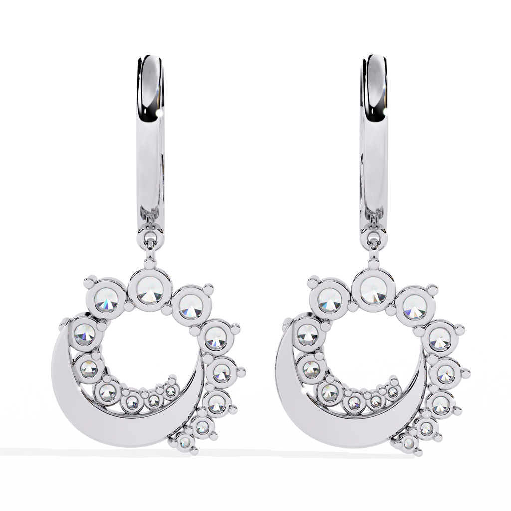 Round Cut Lab Diamond Drop Earrings