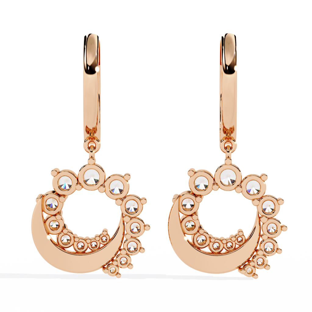 Round Cut Lab Diamond Drop Earrings