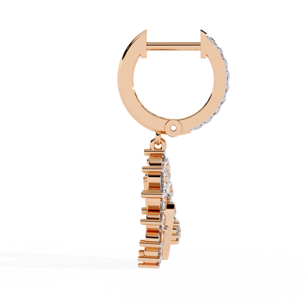 Round Cut Lab Diamond Drop Earrings