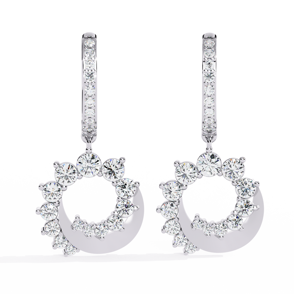 Round Cut Lab Diamond Drop Earrings