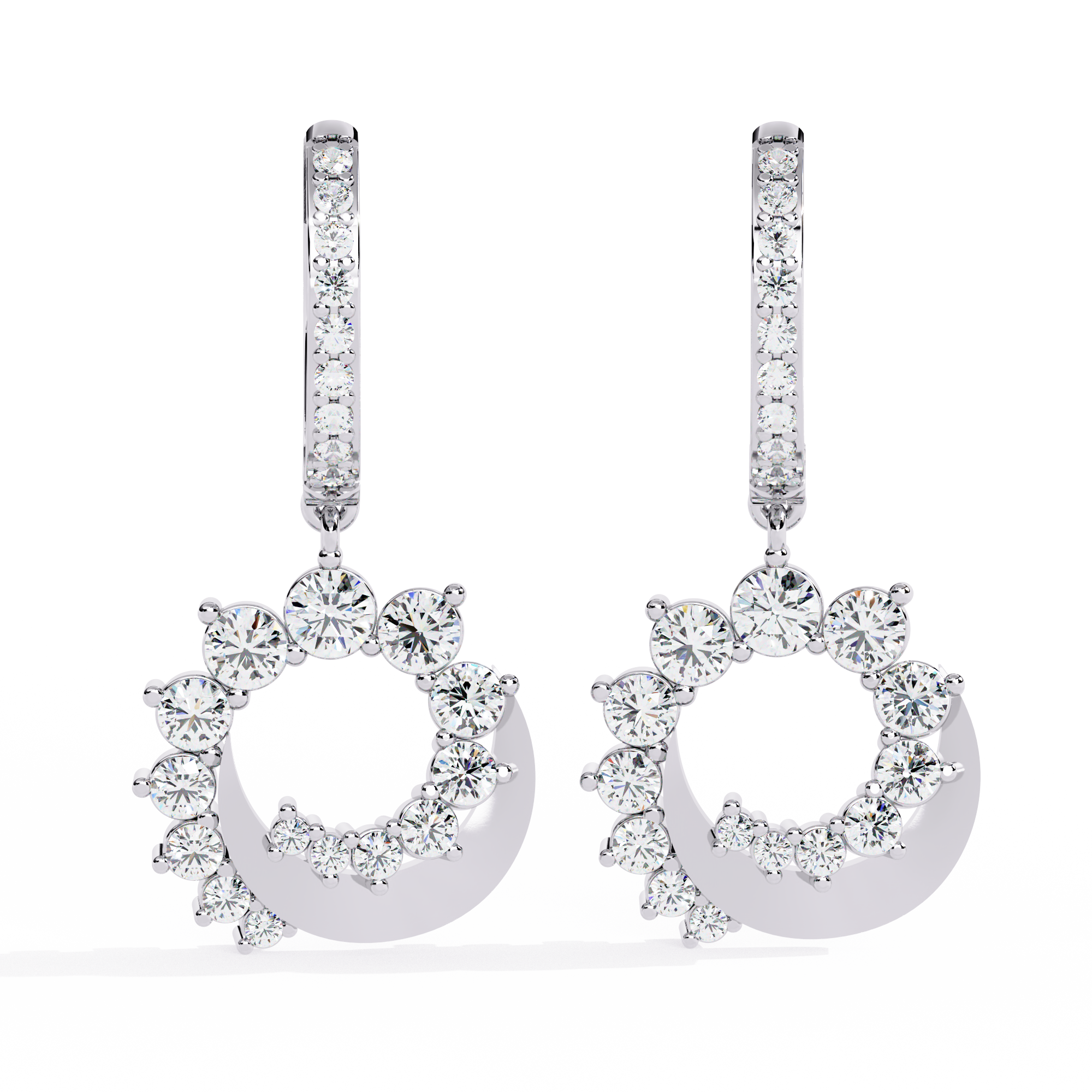 Round Cut Lab Diamond Drop Earrings