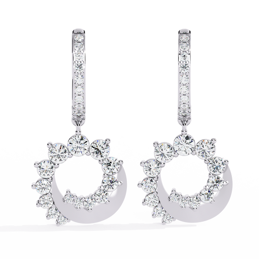 Round Cut Lab Diamond Drop Earrings