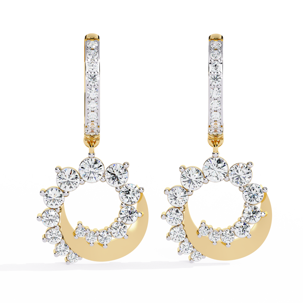 Round Cut Lab Diamond Drop Earrings