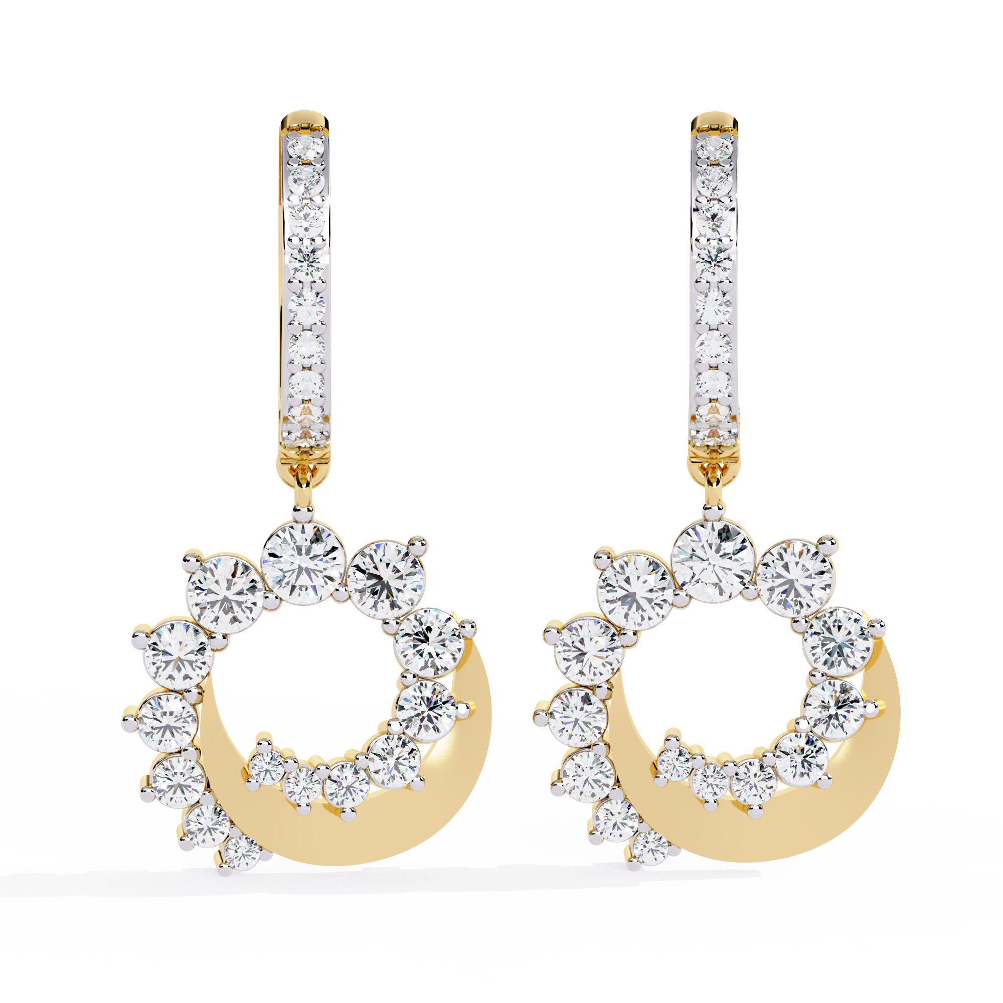 Round Cut Lab Diamond Drop Earrings