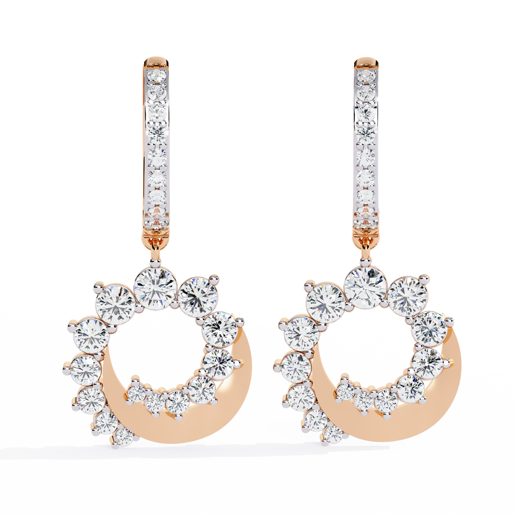 Round Cut Lab Diamond Drop Earrings