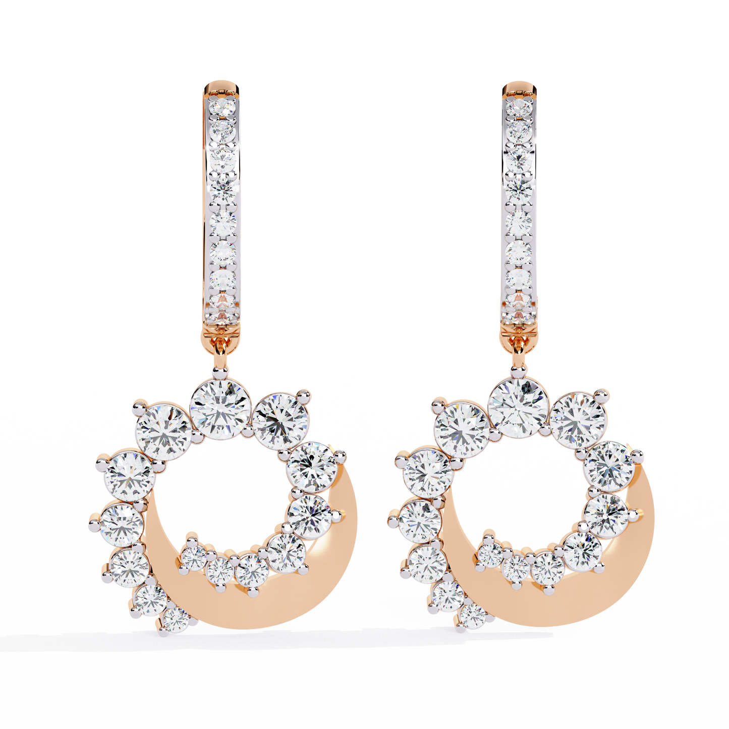 Round Cut Lab Diamond Drop Earrings