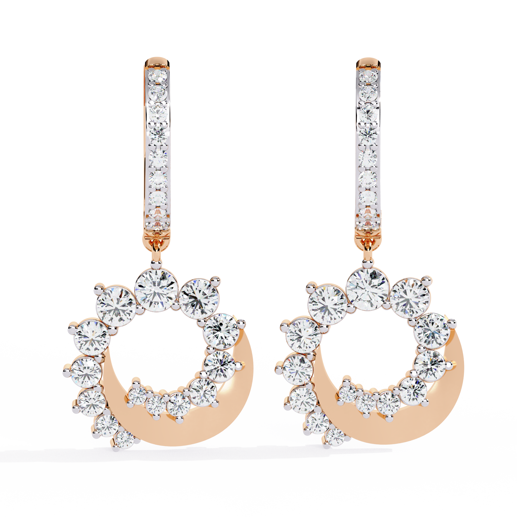 Round Cut Lab Diamond Drop Earrings