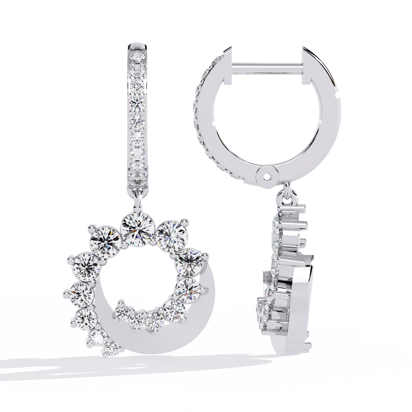 Round Cut Lab Diamond Drop Earrings