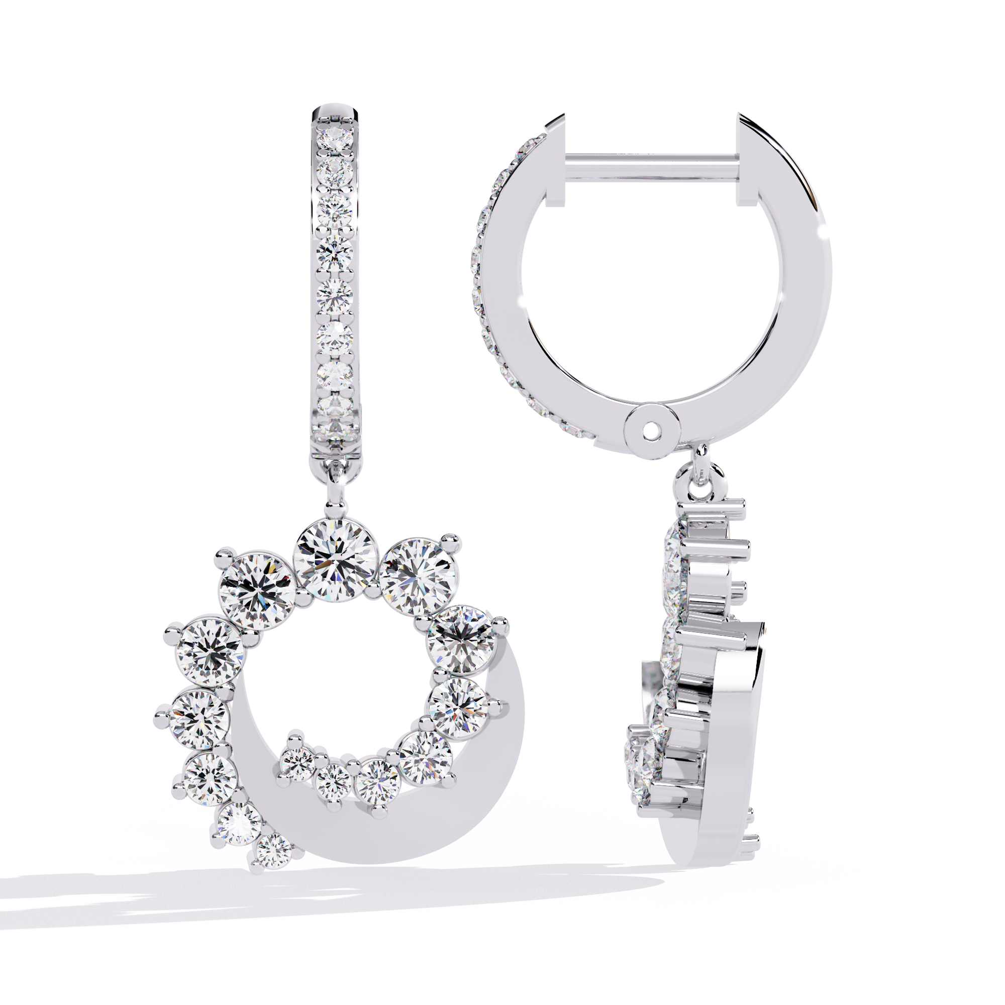 Round Cut Lab Diamond Drop Earrings