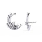 Multiple Round Cut Lab Diamond Half Moon Earrings