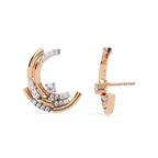 Multiple Round Cut Lab Diamond Half Moon Earrings