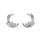 Multiple Round Cut Lab Diamond Half Moon Earrings