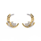 Multiple Round Cut Lab Diamond Half Moon Earrings