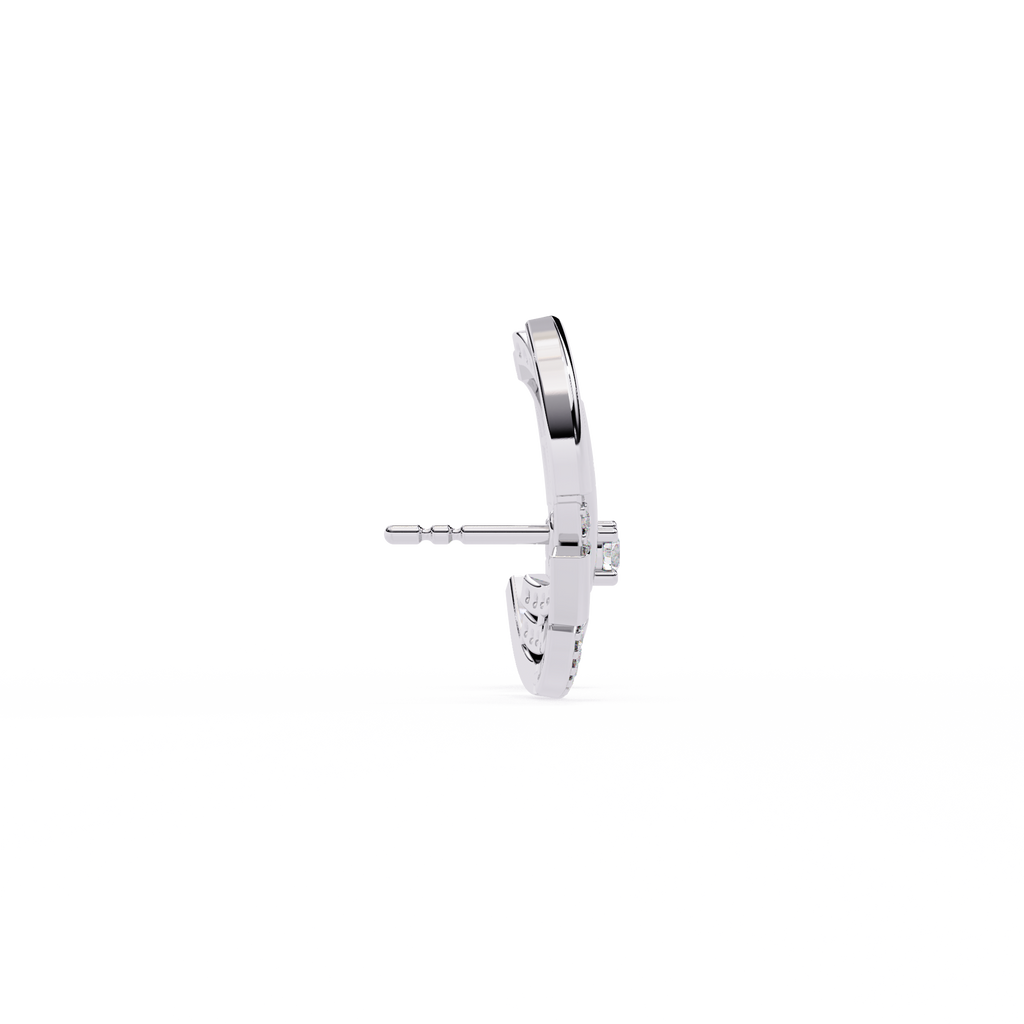 Multiple Round Cut Lab Diamond Half Moon Earrings