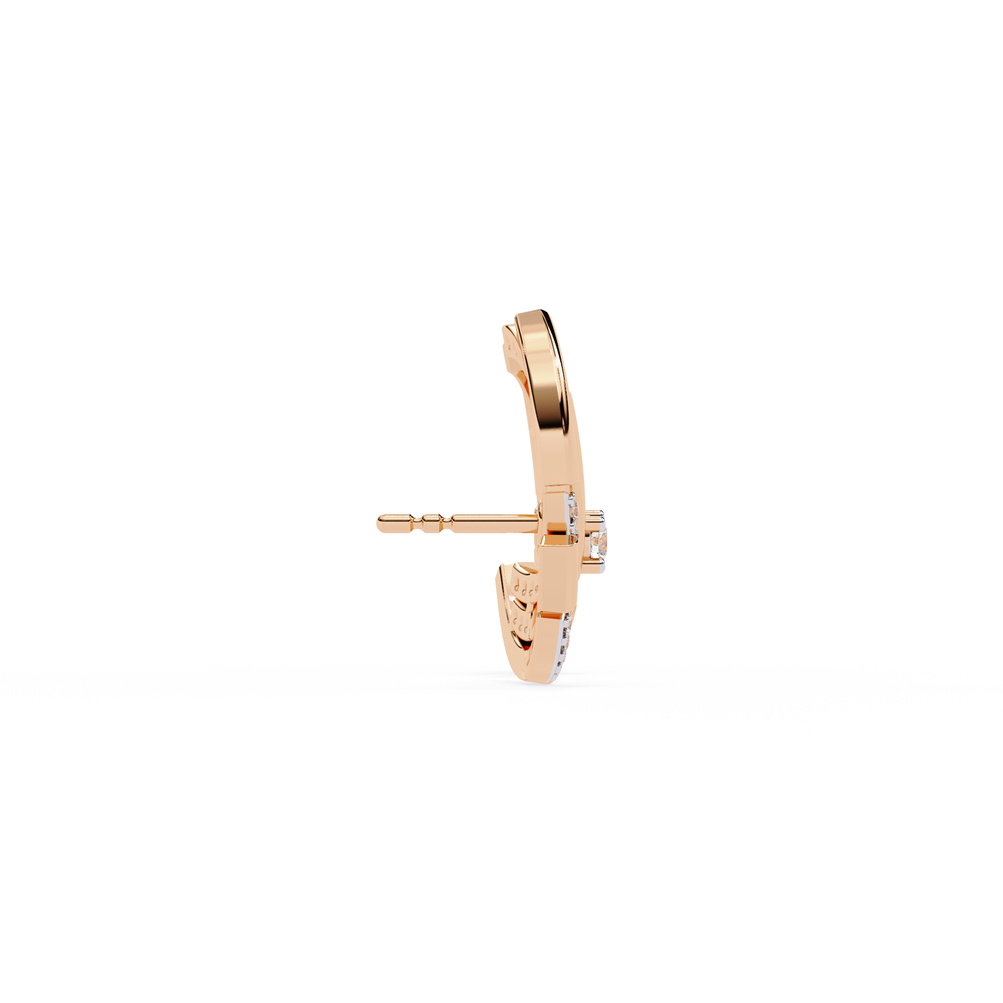 Multiple Round Cut Lab Diamond Half Moon Earrings