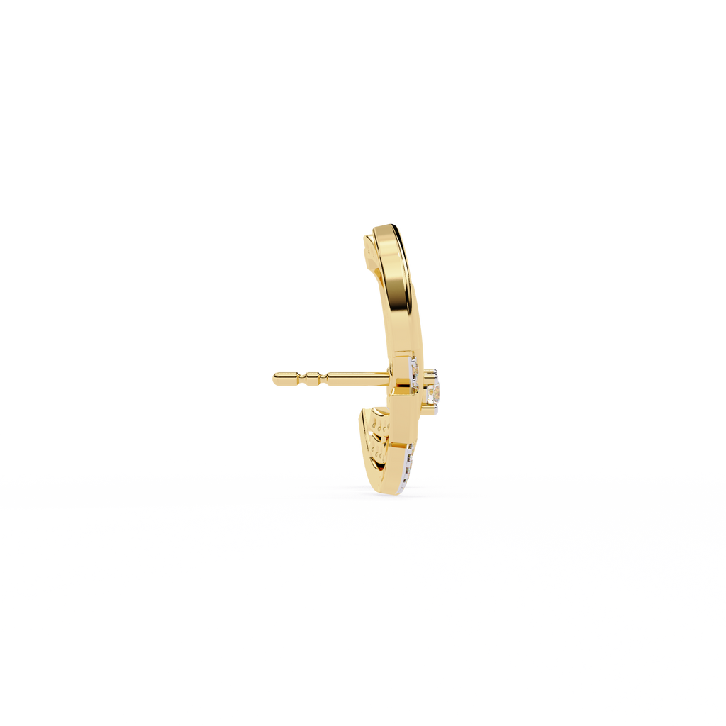 Multiple Round Cut Lab Diamond Half Moon Earrings