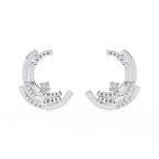 Multiple Round Cut Lab Diamond Half Moon Earrings