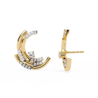 Multiple Round Cut Lab Diamond Half Moon Earrings