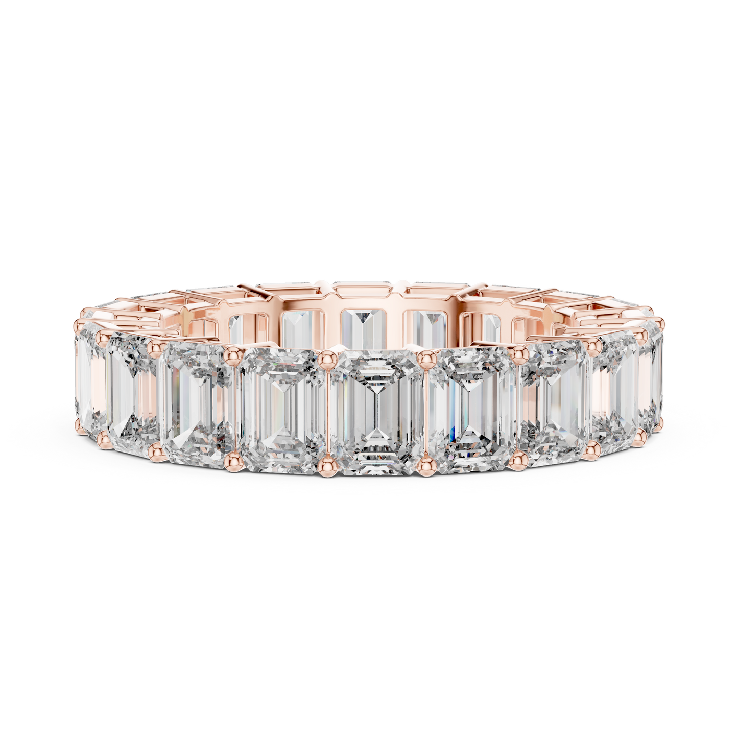 6 Carat Emerald Diamond Eternity Wedding Band
