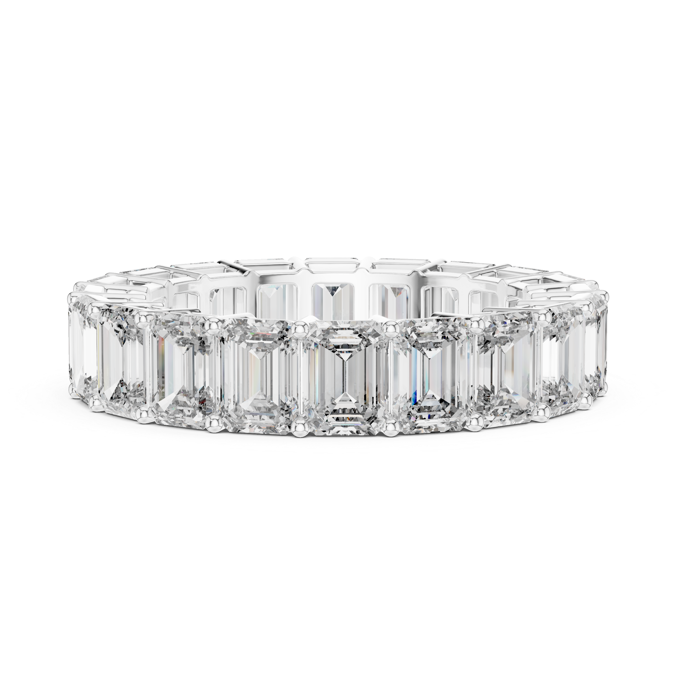 6 Carat Emerald Diamond Eternity Wedding Band