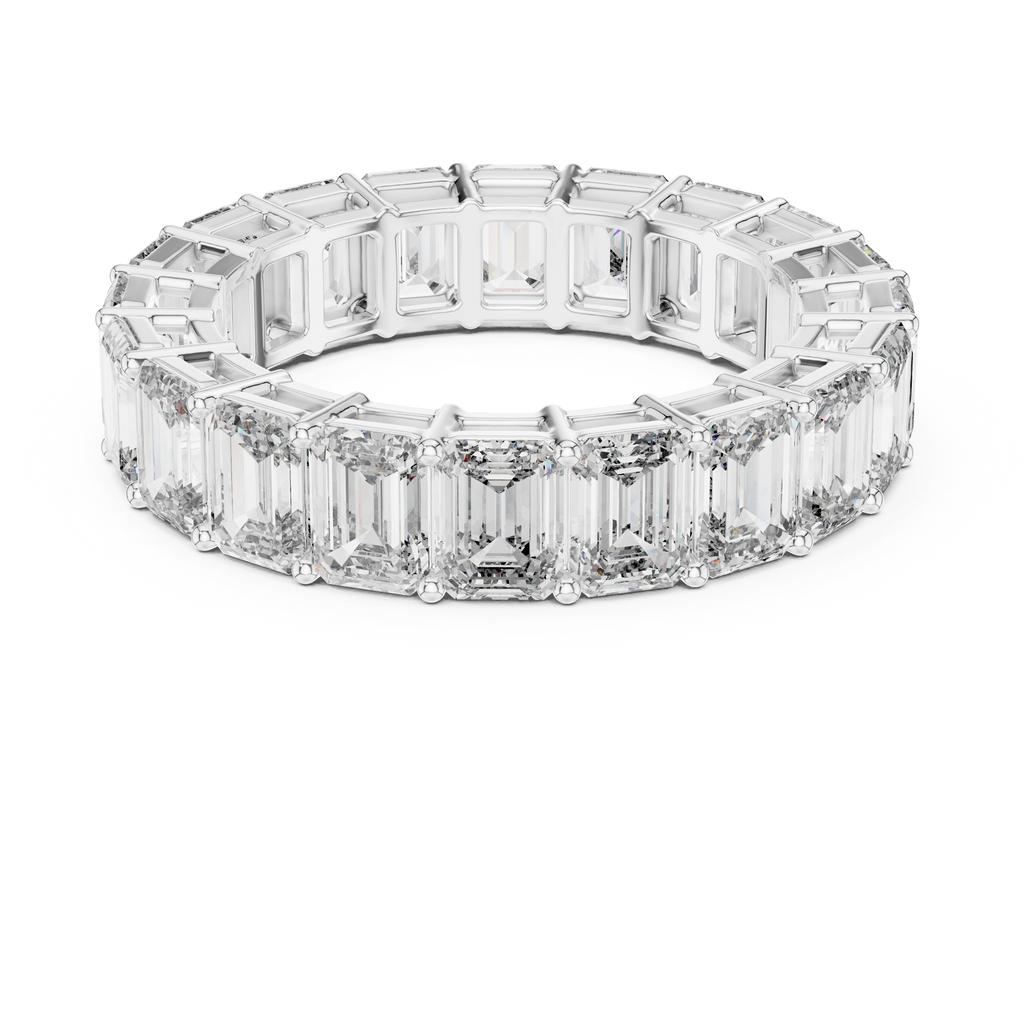 6 Carat Emerald Diamond Eternity Wedding Band