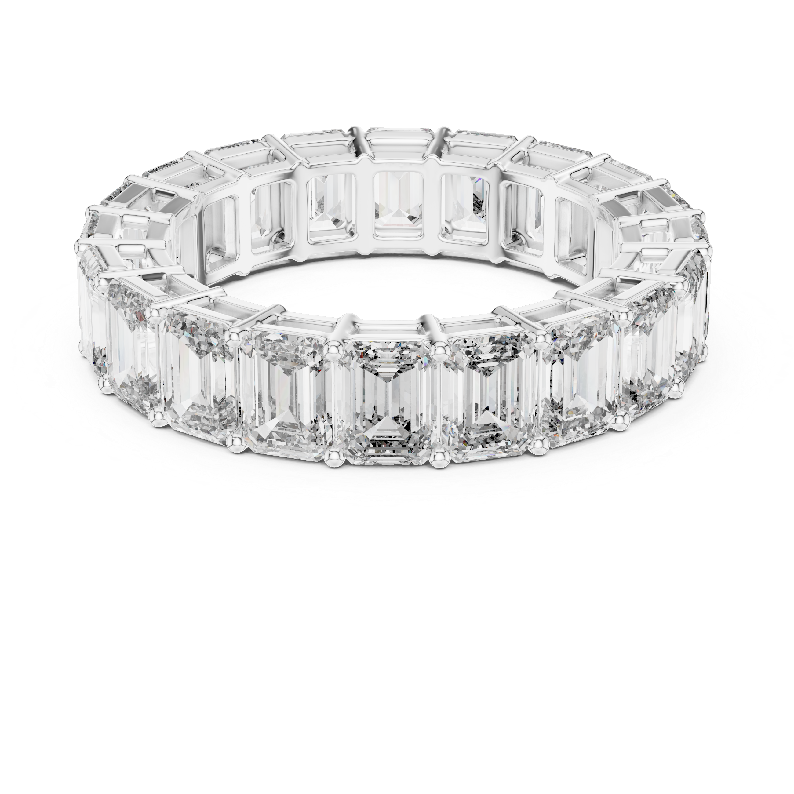 6 Carat Emerald Diamond Eternity Wedding Band