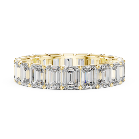 6 Carat Emerald Diamond Eternity Wedding Band