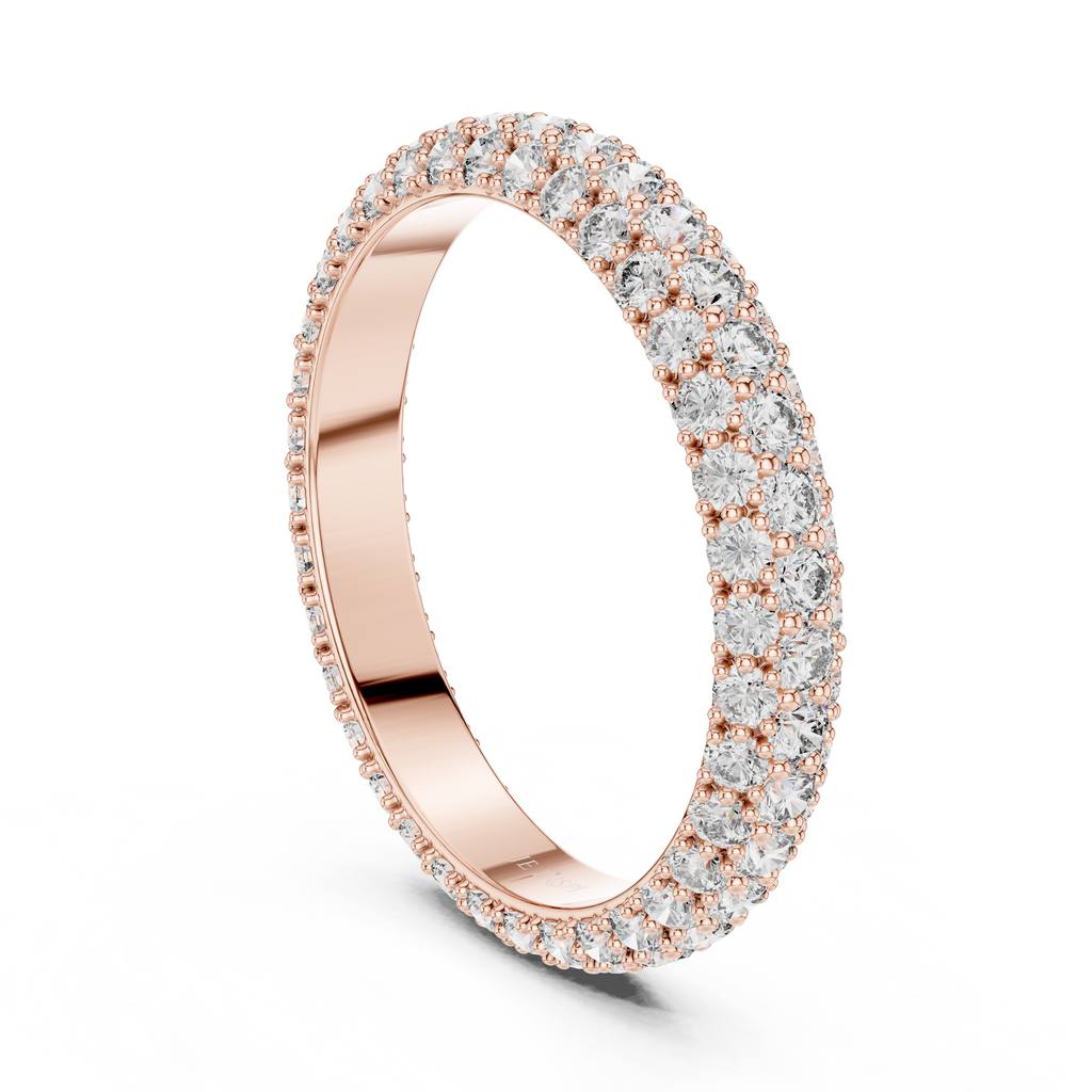 Multiple Round Lab Diamond Eternity Wedding Band