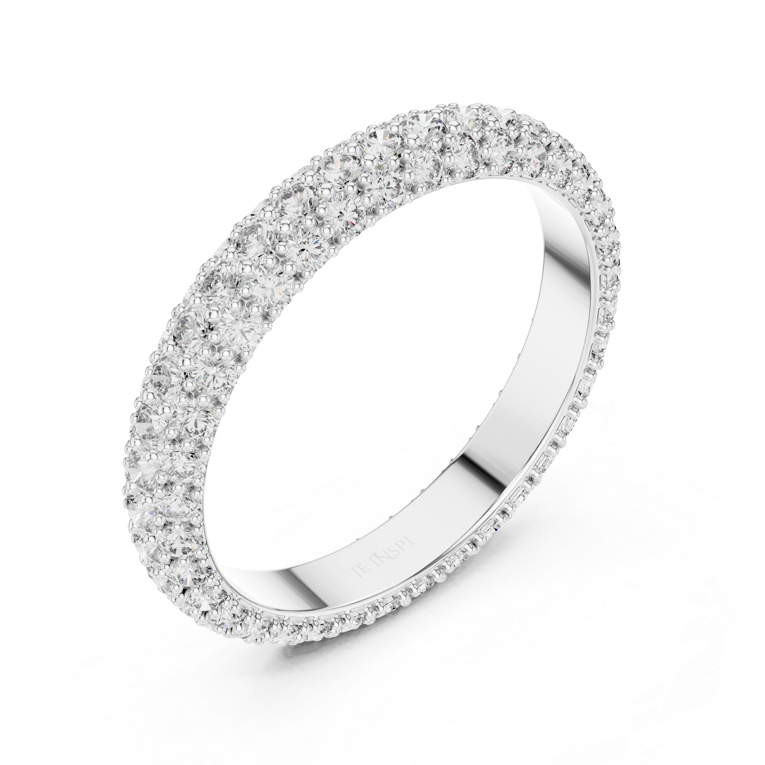 Multiple Round Lab Diamond Eternity Wedding Band