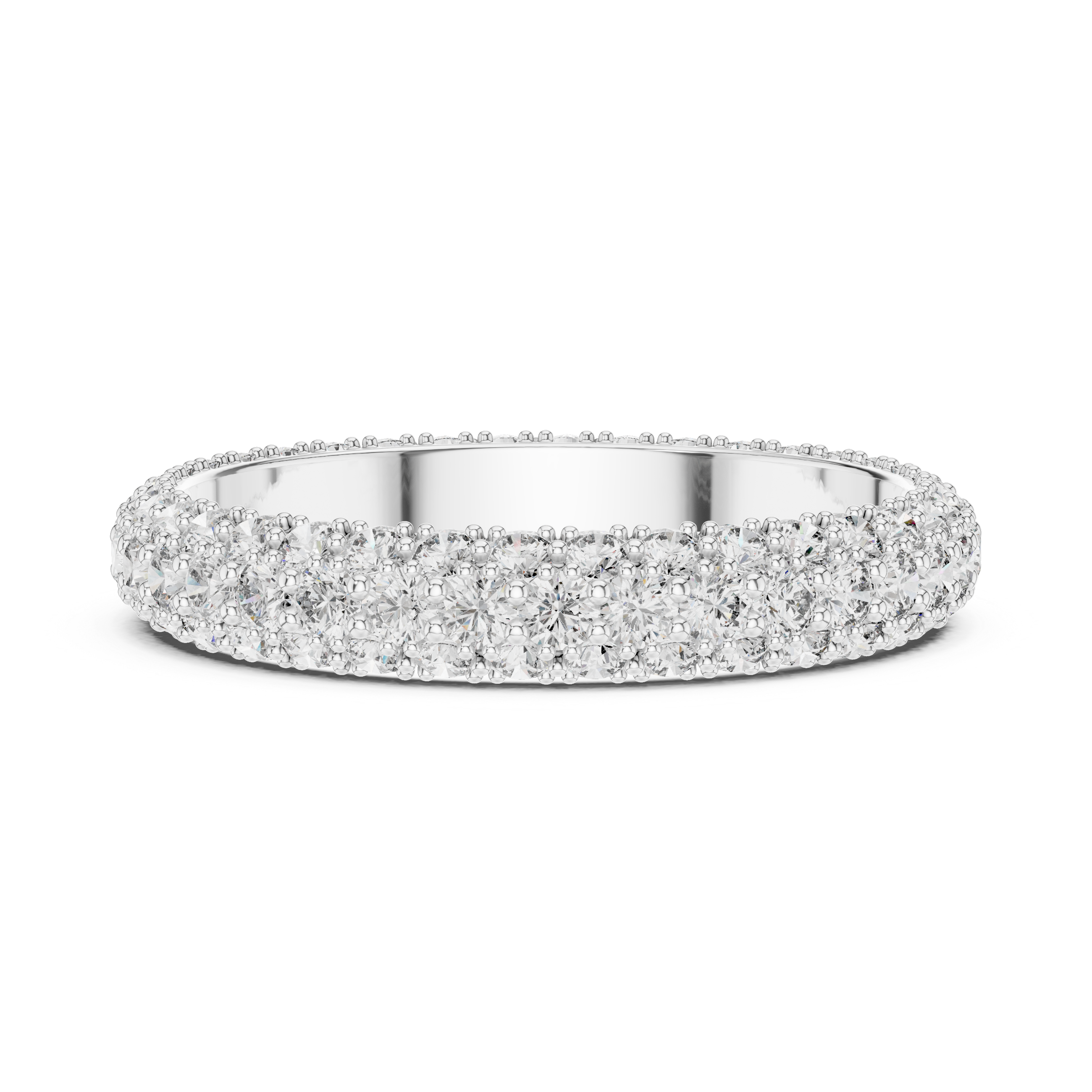 Multiple Round Lab Diamond Eternity Wedding Band