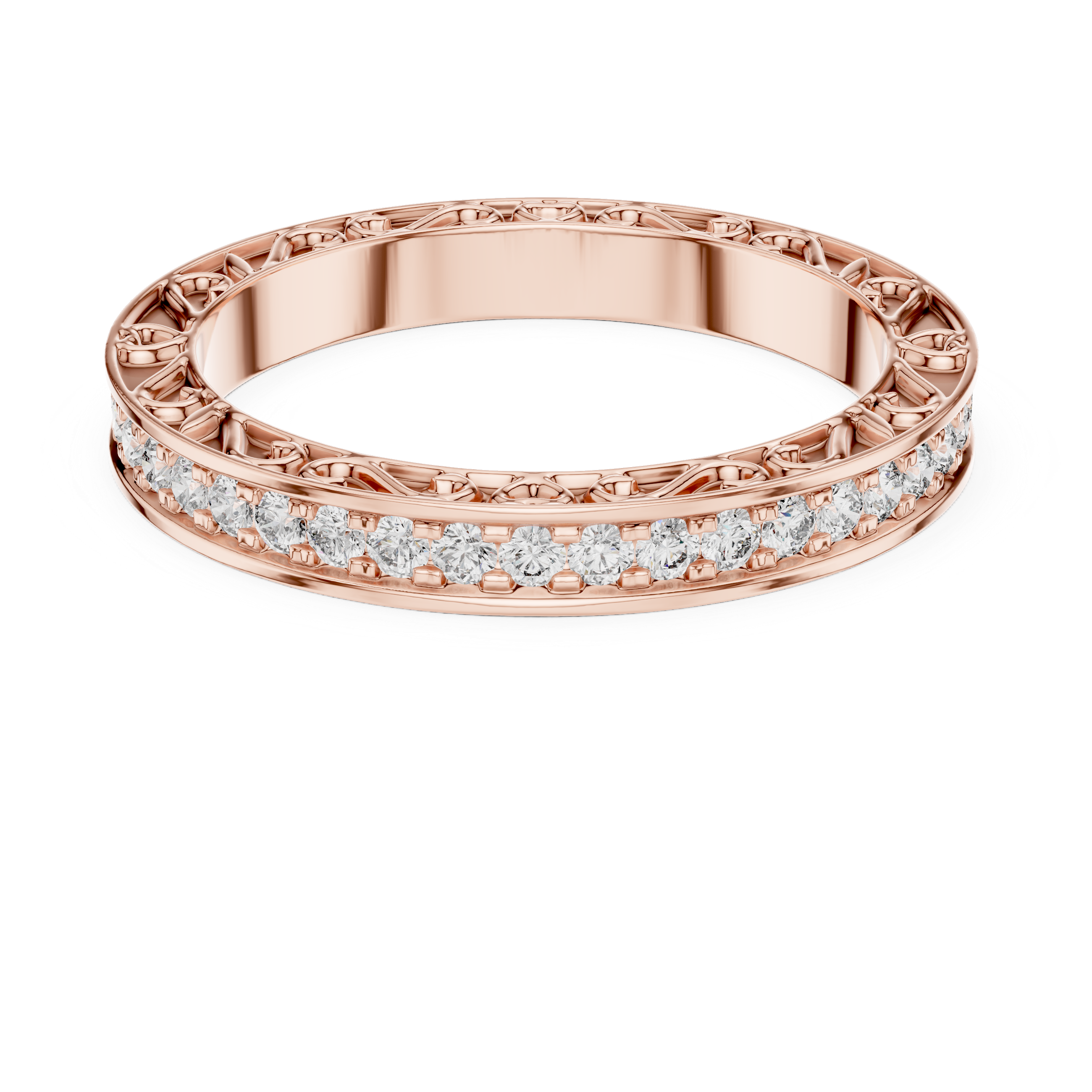 Classic Round Cut  Diamond Channel Set Wedding Band