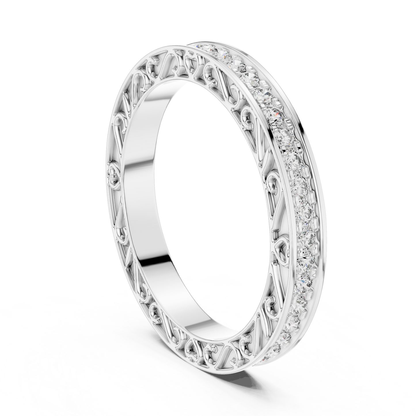 Classic Round Cut  Diamond Channel Set Wedding Band