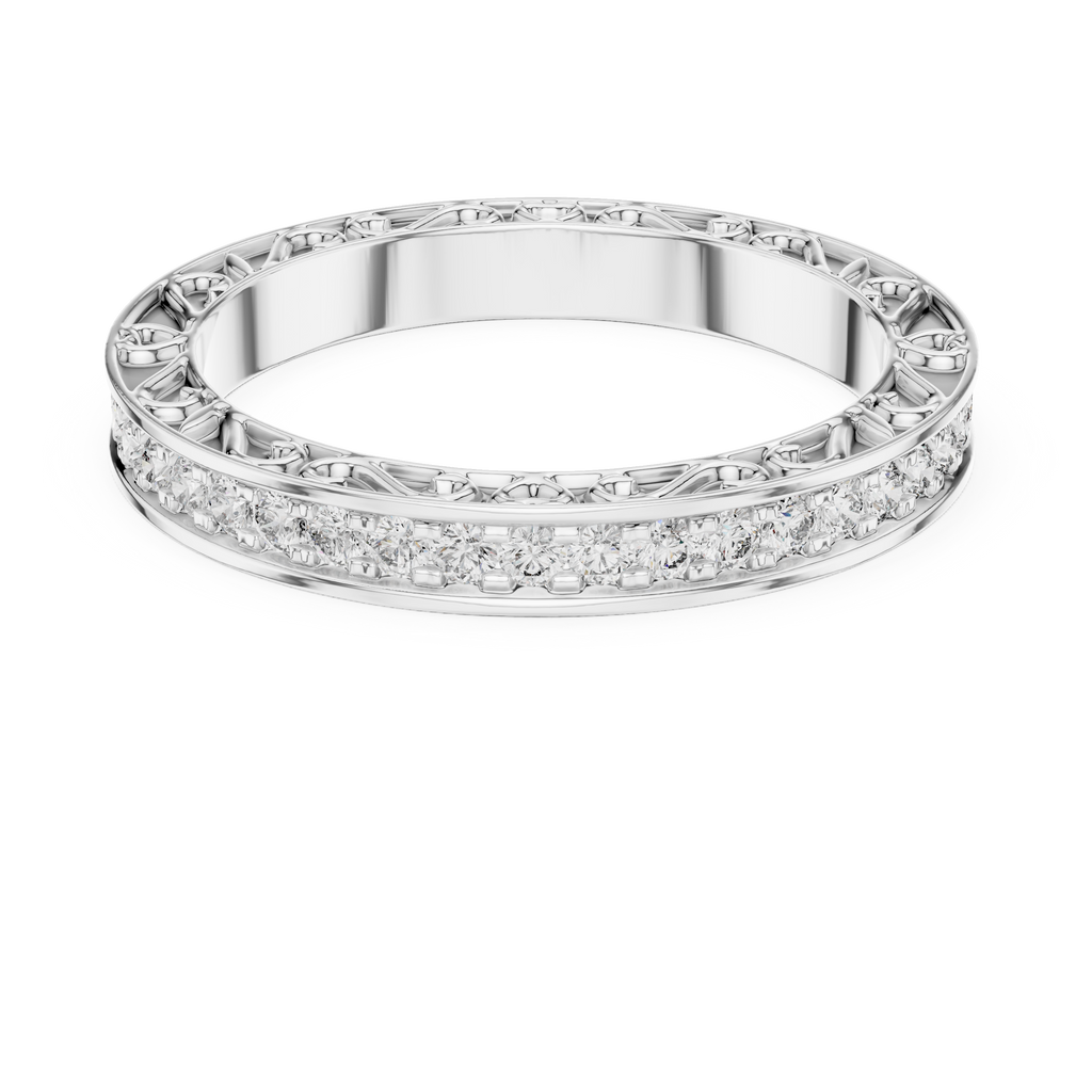 Classic Round Cut  Diamond Channel Set Wedding Band