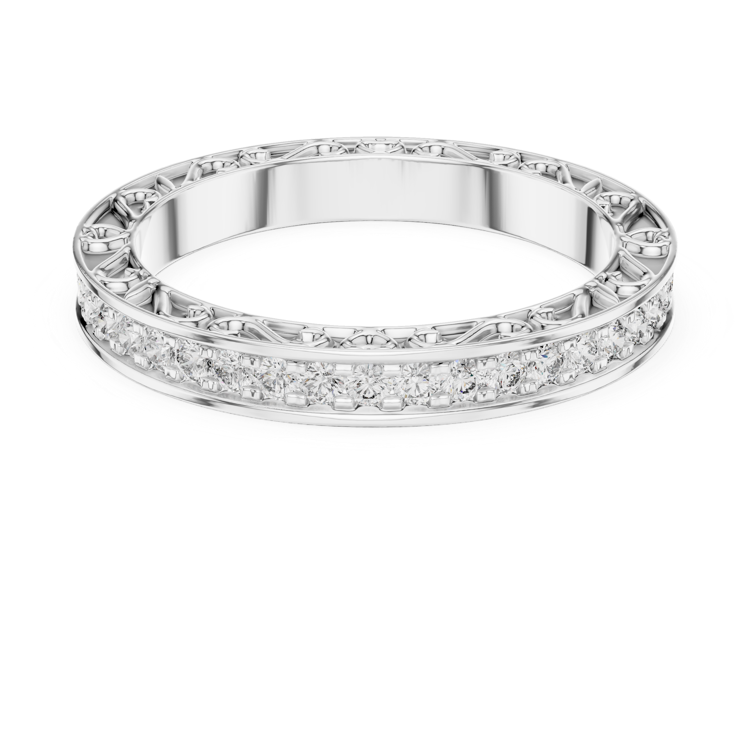 Classic Round Cut  Diamond Channel Set Wedding Band
