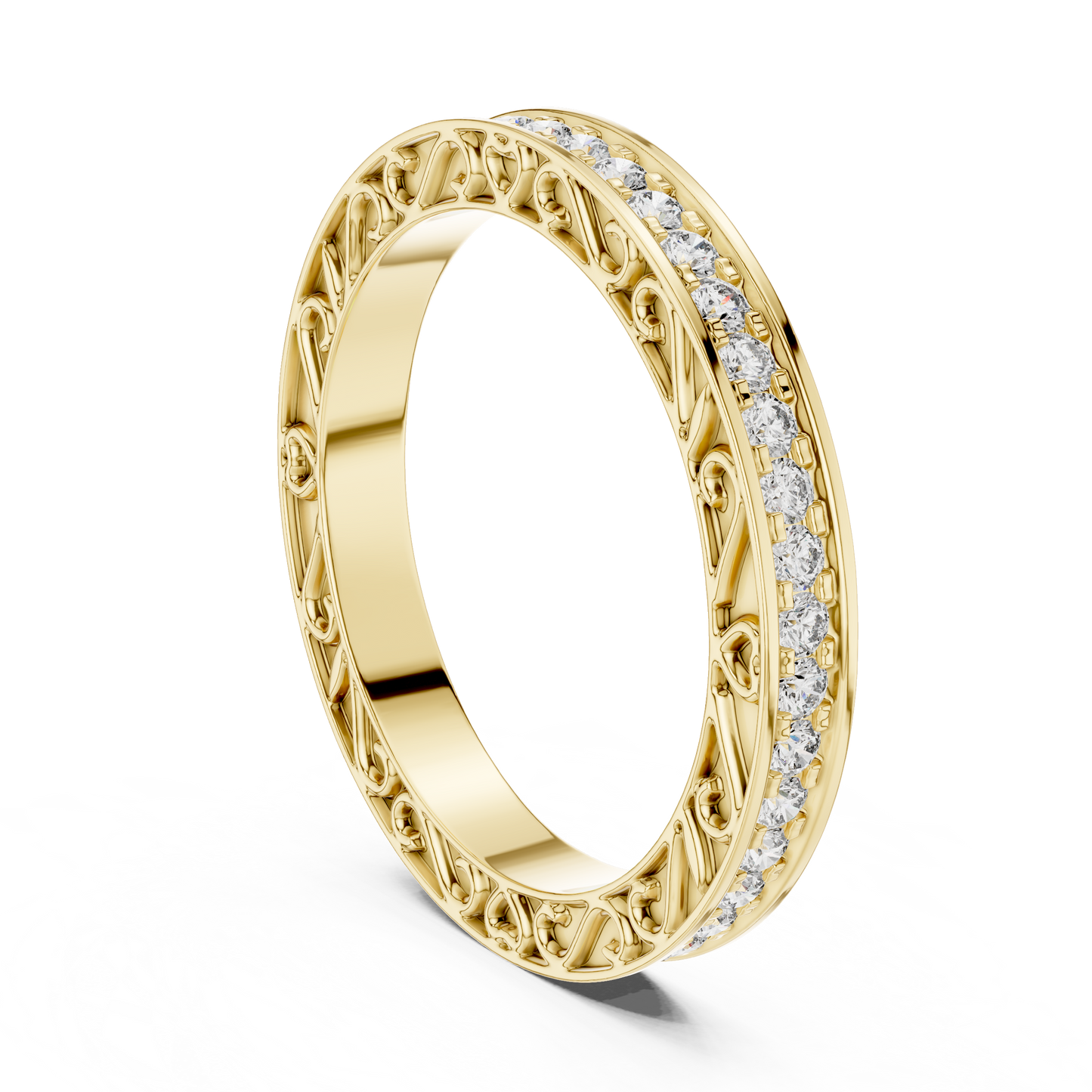 Classic Round Cut  Diamond Channel Set Wedding Band