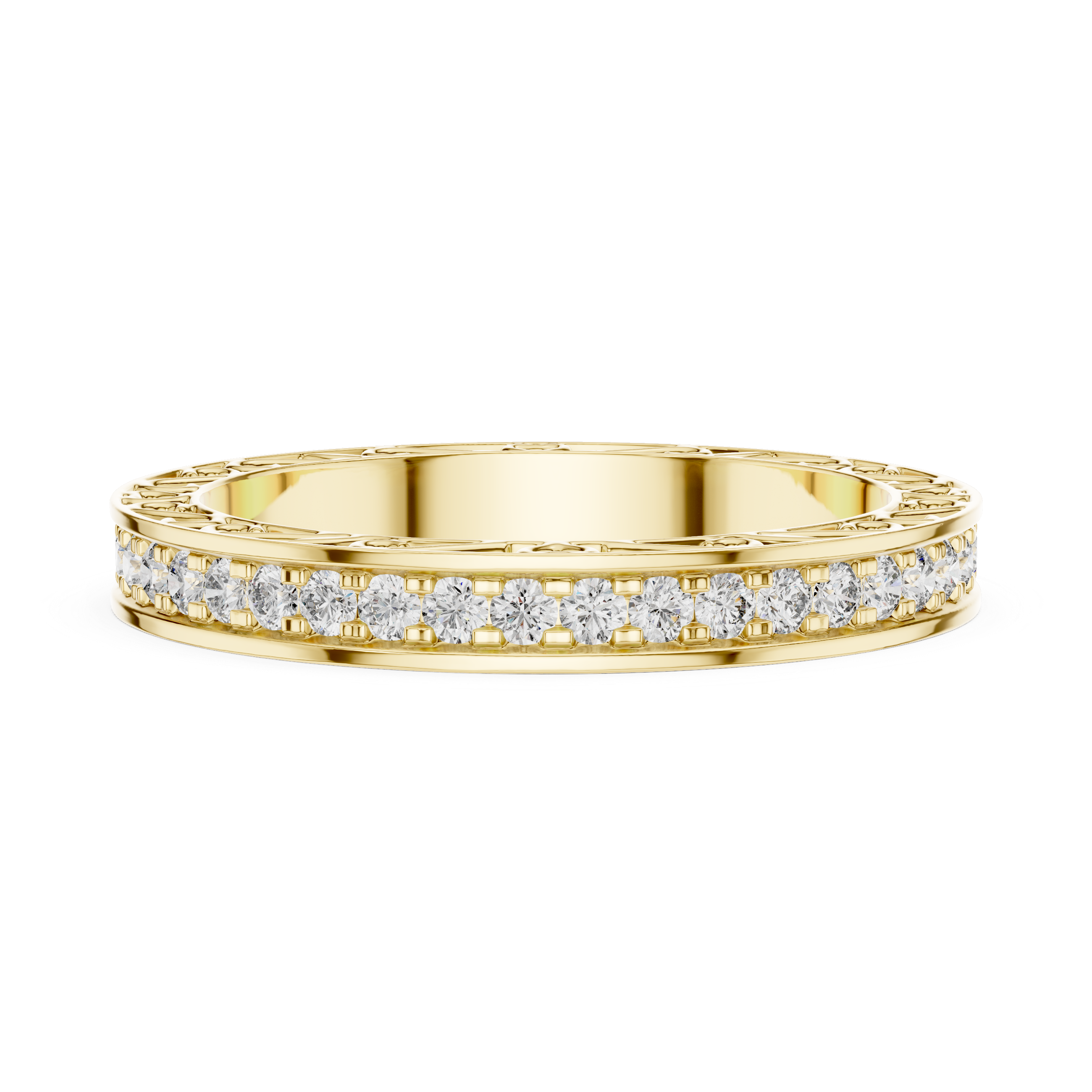 Classic Round Cut  Diamond Channel Set Wedding Band