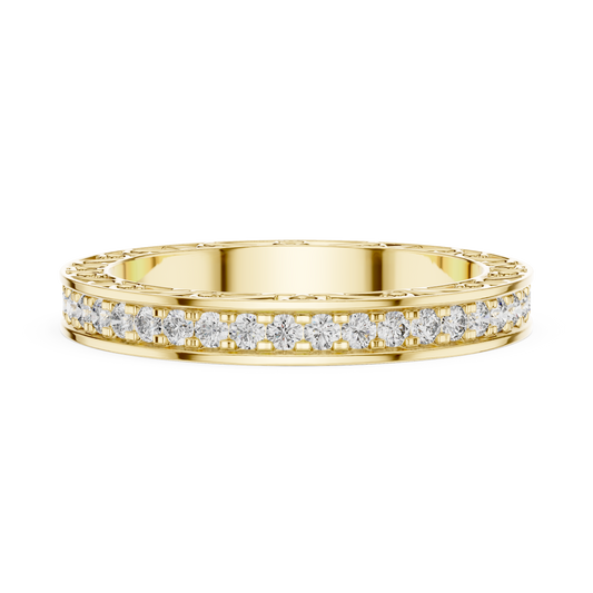 Classic Round Cut  Diamond Channel Set Wedding Band