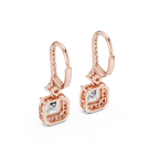 2 Carat Asscher Cut lab Diamond Hoop Earrings