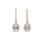 2 Carat Asscher Cut lab Diamond Hoop Earrings