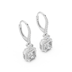 2 Carat Asscher Cut lab Diamond Hoop Earrings