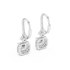 2 Carat Asscher Cut lab Diamond Hoop Earrings