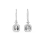 2 Carat Asscher Cut lab Diamond Hoop Earrings