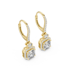 2 Carat Asscher Cut lab Diamond Hoop Earrings