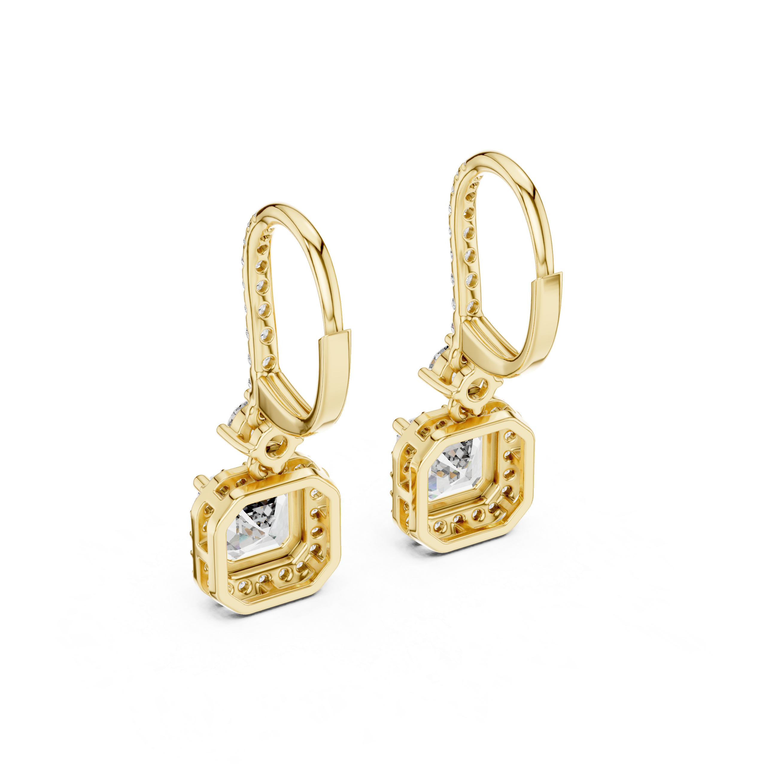 2 Carat Asscher Cut lab Diamond Hoop Earrings
