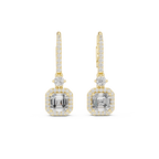 2 Carat Asscher Cut lab Diamond Hoop Earrings