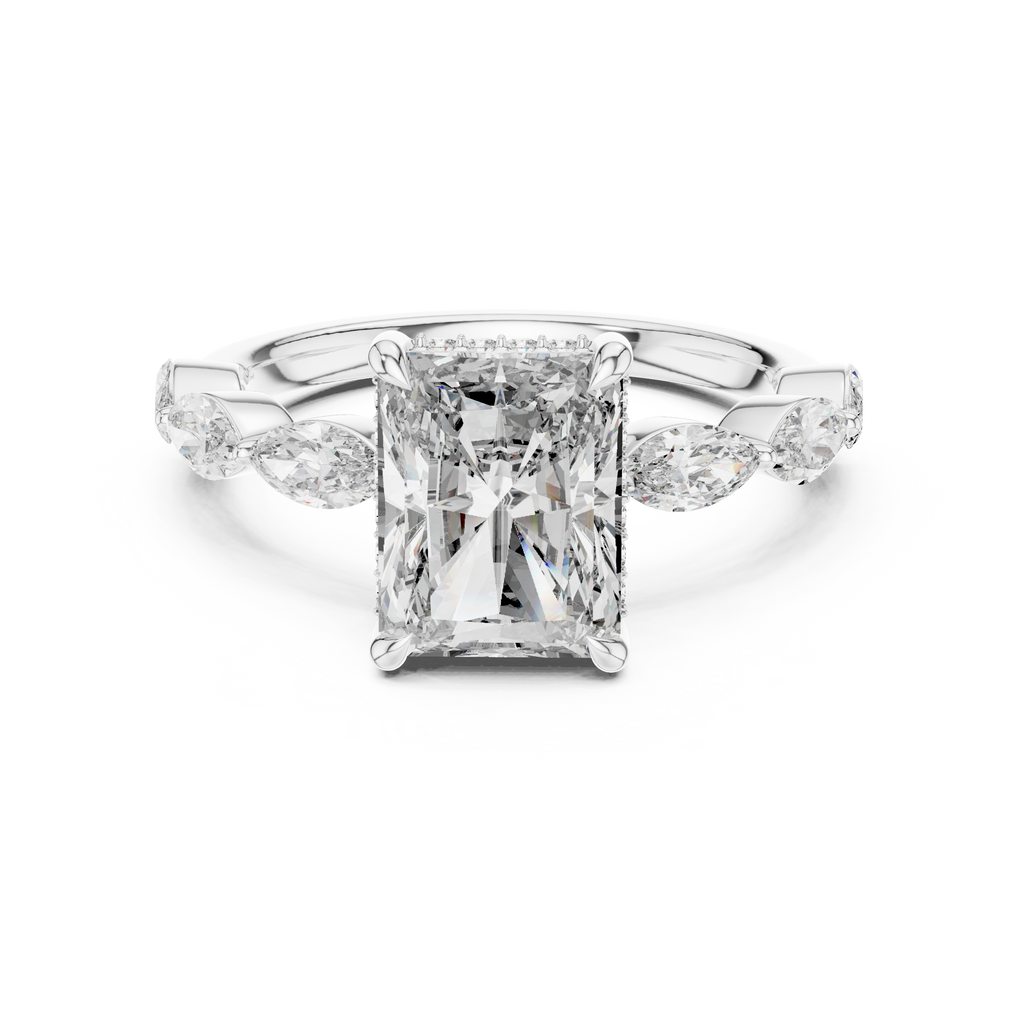 3 Carat Radiant Diamond Hidden Halo Ring