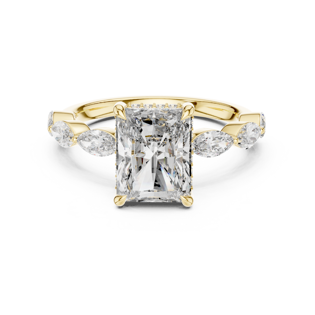 3 Carat Radiant Diamond Hidden Halo Ring