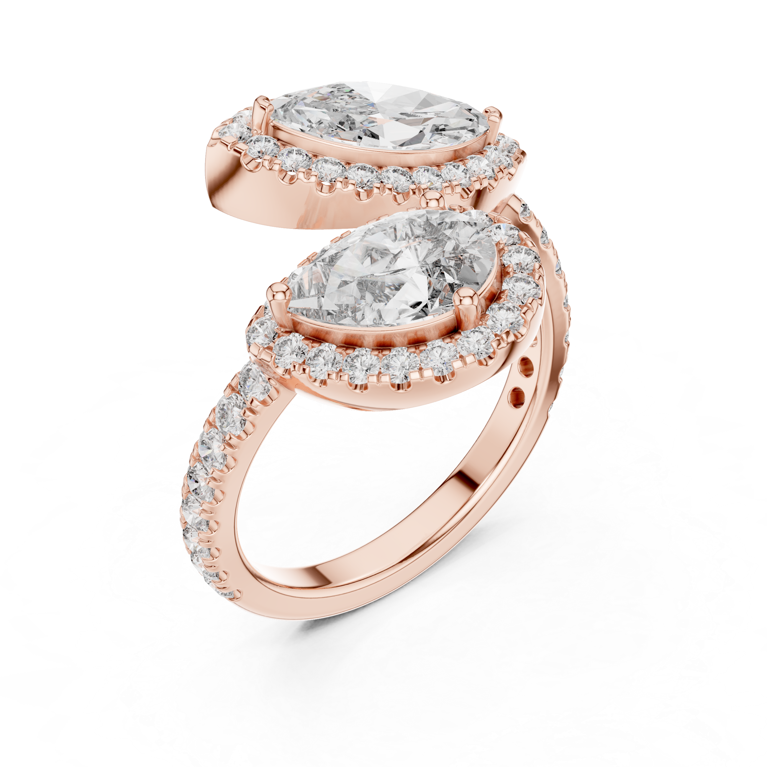 Marquise And Pear Diamond Toi Et Moi Engagement Ring