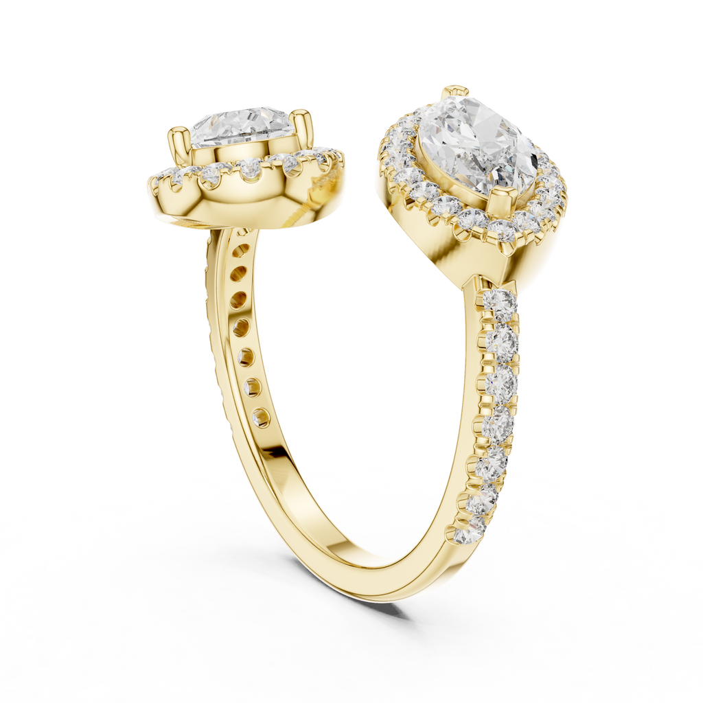 Marquise And Pear Diamond Toi Et Moi Engagement Ring